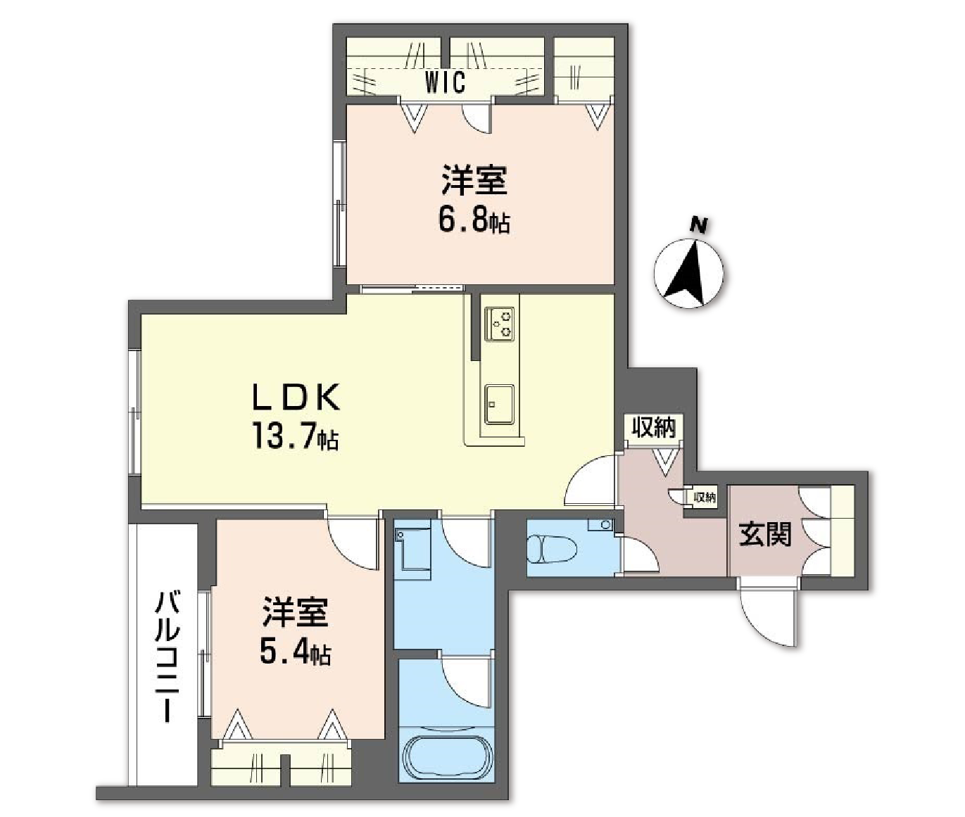 Espoir宝塚・川面0202号室の間取り