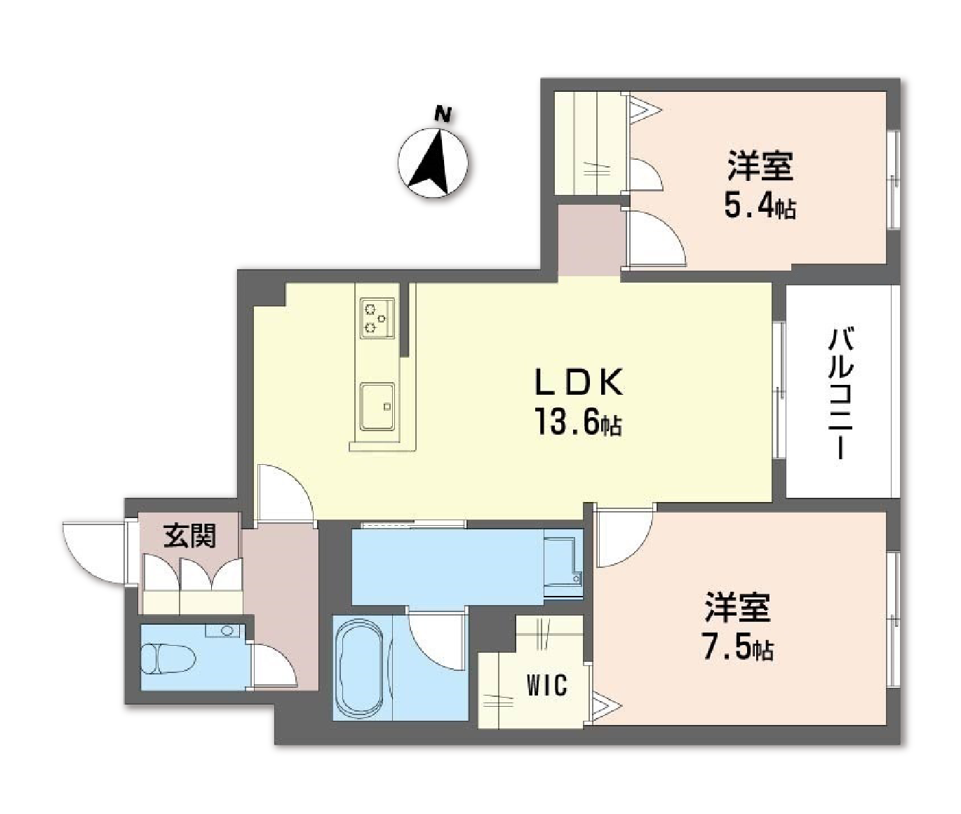 Espoir宝塚・川面0205号室の間取り