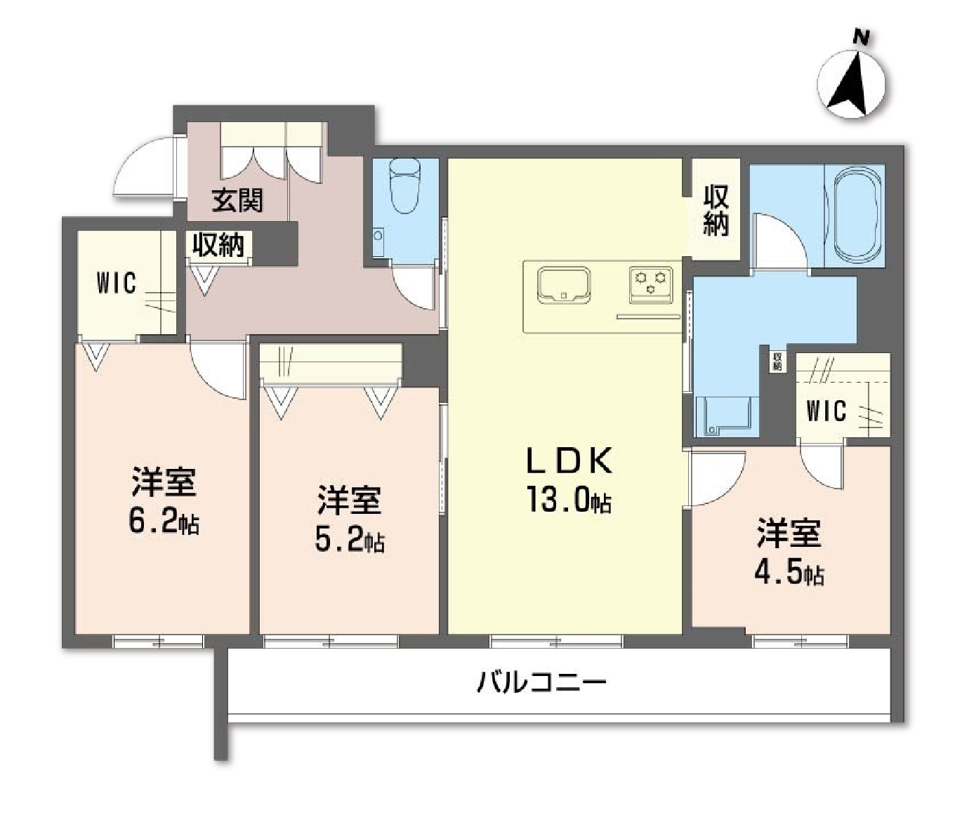 Espoir宝塚・川面0206号室の間取り
